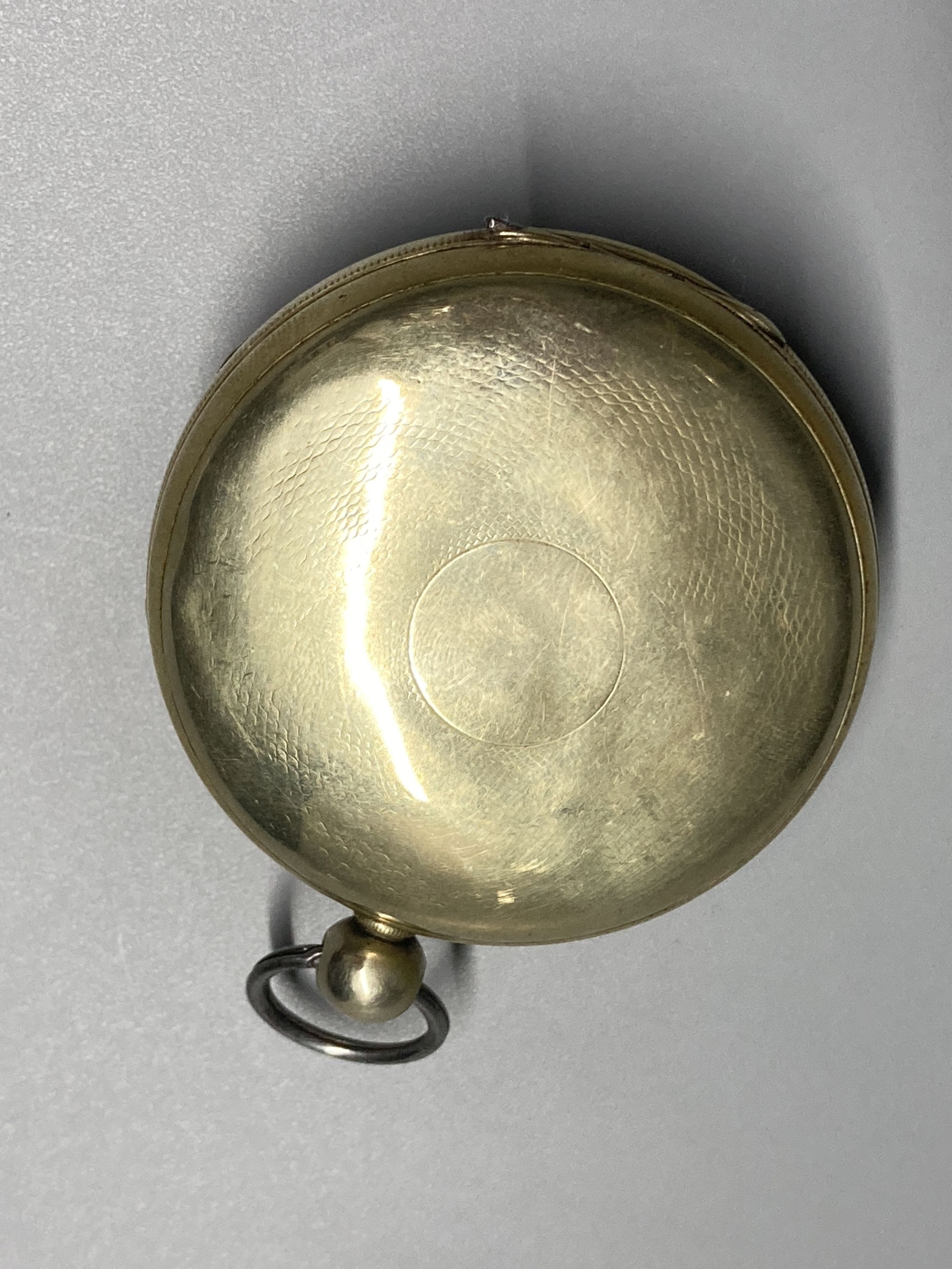 A 19th century brass cased keywind verge pocket watch, by Edward Thompson, London, numbered 7623,